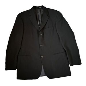 Hugo Boss ~ Made in USA ~ Mens Black Wool Blazer ~ size 42R